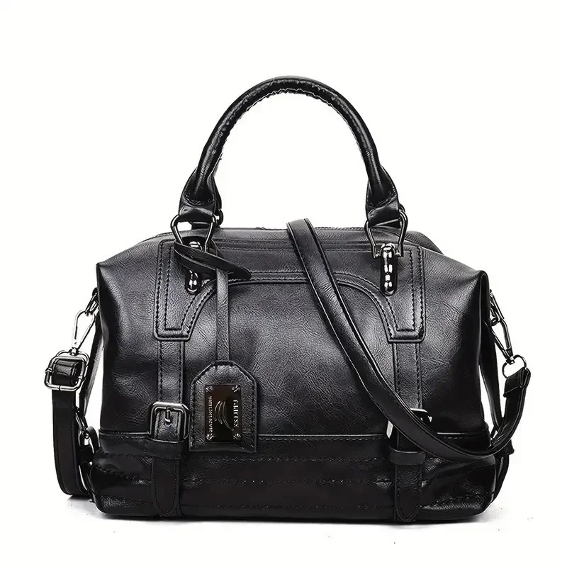 Новая текстурированная сумка большой вместимости из натуральной кожи 2024