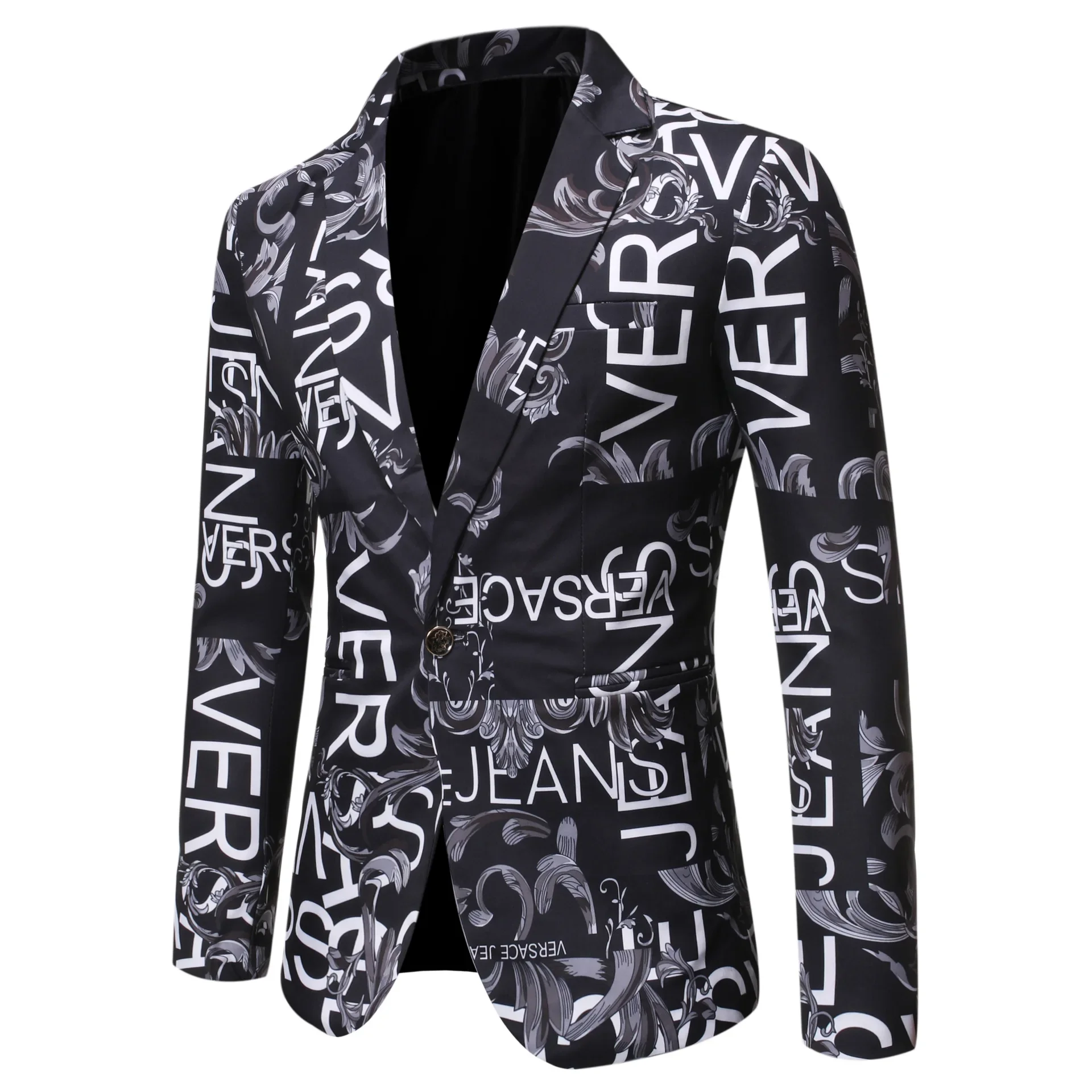 

Модное пальто с принтом, Мужской Блейзер, приталенная куртка, Осенний повседневный костюм, куртка для сцены, DJ, мужские деловые блейзеры для мужчин, горячая распродажа
