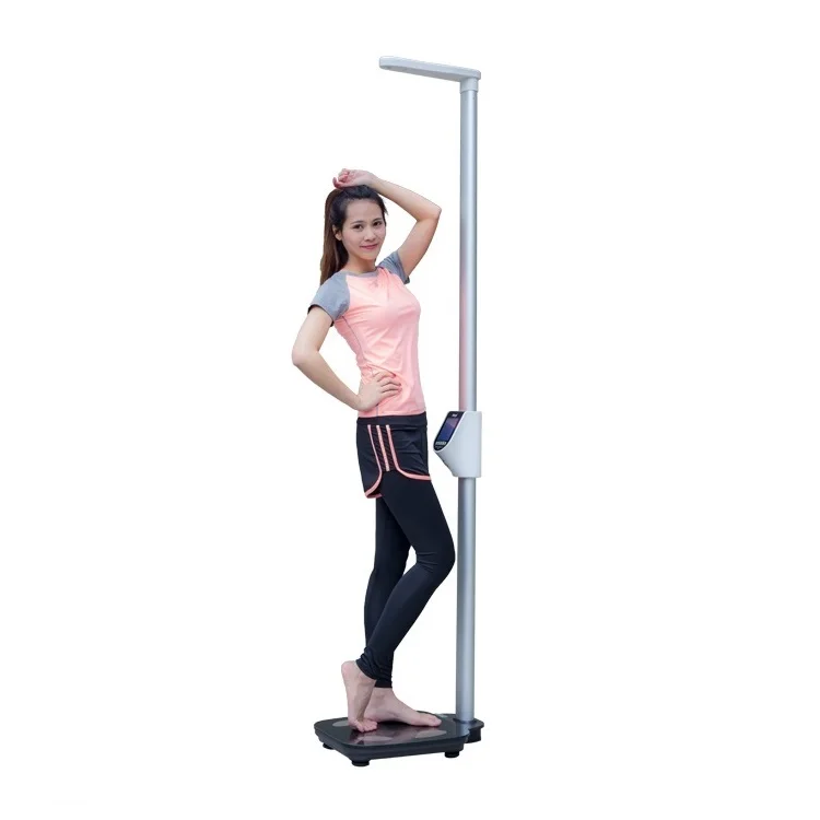

Zhongshan Human 200Kg Ultrasonic Body Fat Analyzer Digital Weighing Scale Height Measurement Height Weight Scale
