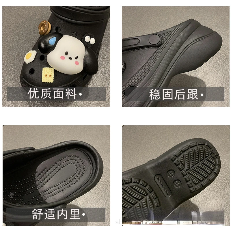 Women's shoes cartoon cute hole shoes women's summer new thick-soled muffin outerwear Baotou drag students beach shoes