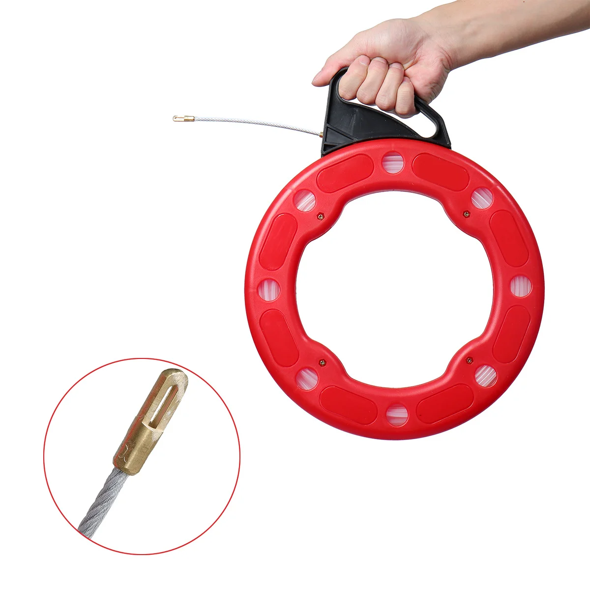 

30M/40M Cable Puller Fish Tape Cable Fiberglass Fish Tape Reel Puller Fiberglass Metal Wall Wire Conduit 4mm