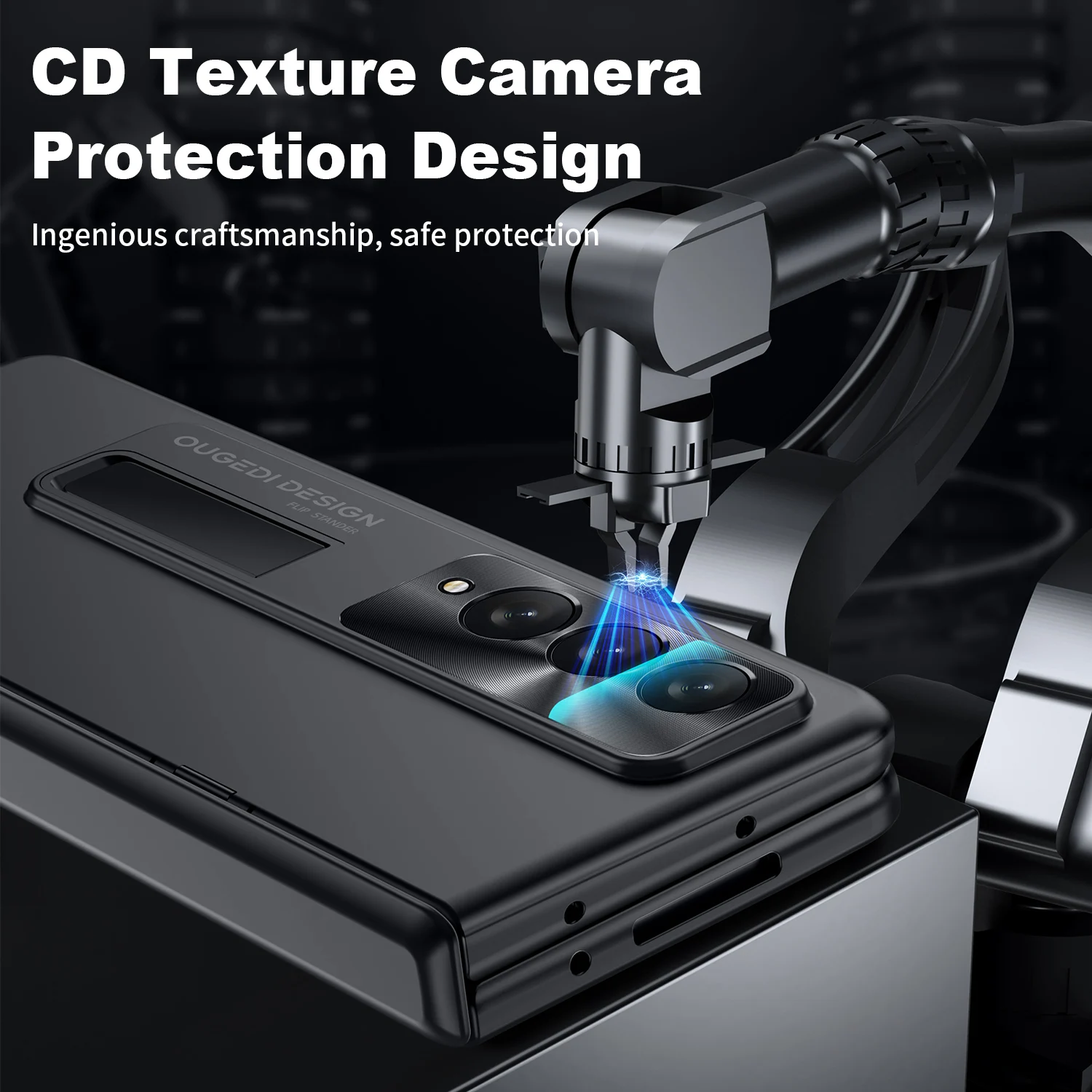 Shockproof Phone Case for Samsung Galaxy Z Fold 3 Spring Hinge Protection Full Cover With Magnetic Kickstand PC Screen Protector