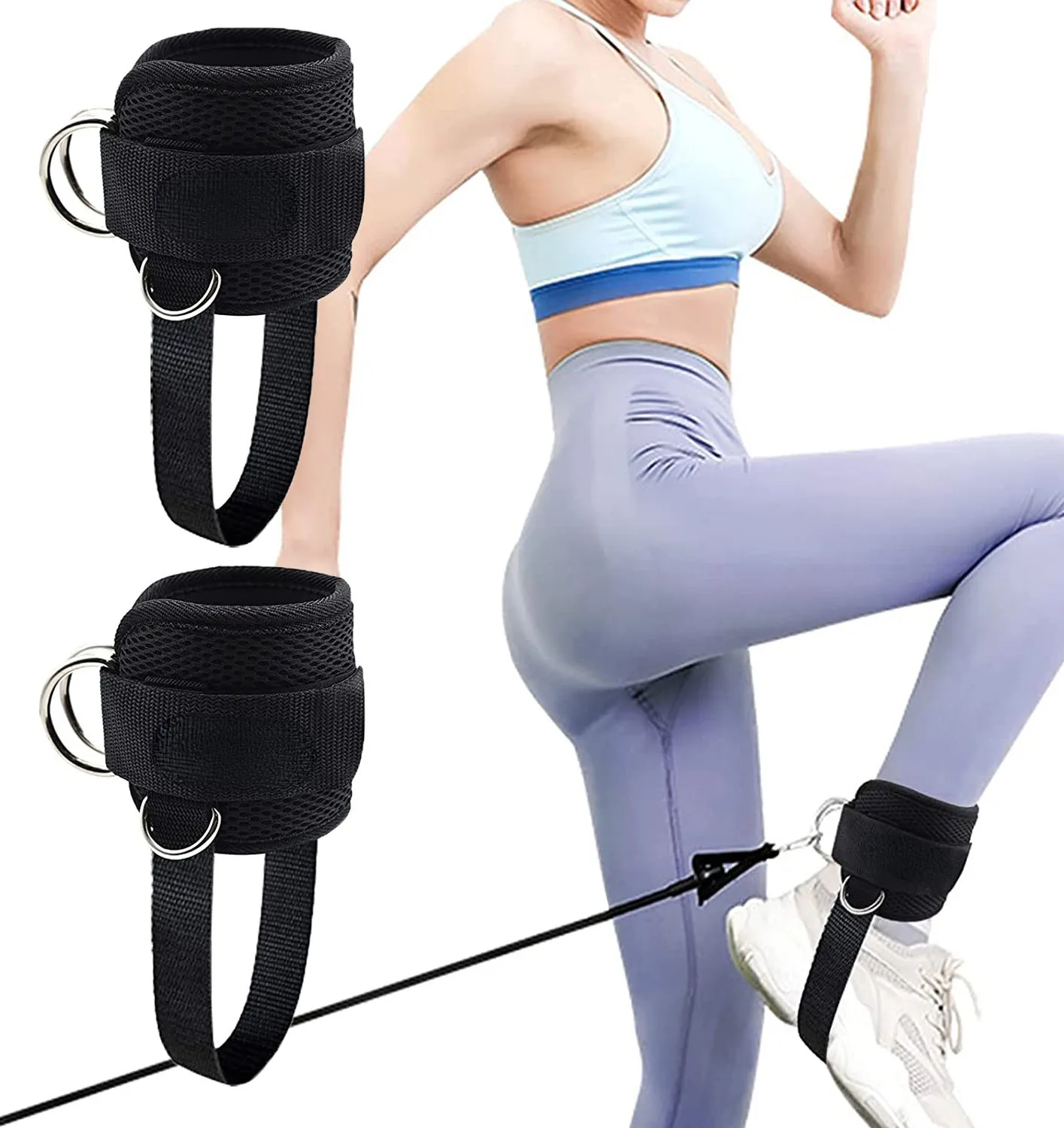 

1pcs Fitness Adjustable Ankle Straps Thigh Glute Exercises Padded Ankle Cuffs Accessories Gym with Foot Strap Cable Machine
