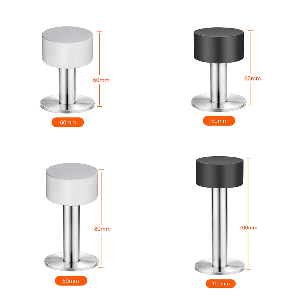 

Non Punch Door Stopper Stainless Steel Stop Round Rubber Floor Protector For Wardrobe Side Tables Cabinets Furniture Accessories