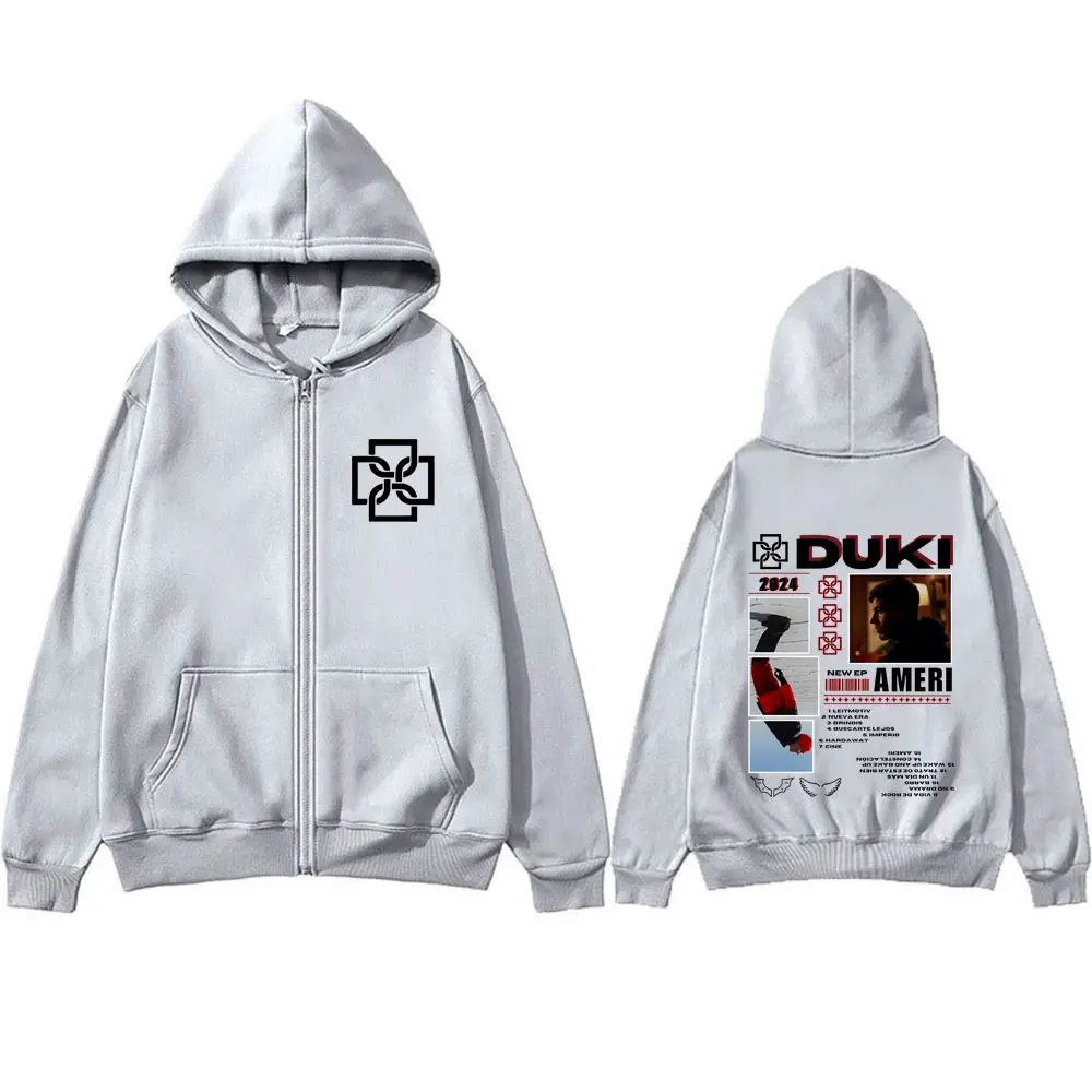 Rapper Duki Antes De Ameri Double Sided Print Zipper Hoodie Male Fashion Jacket Coat Men Women Hip Hop Oversized Zip Up Hoodies (art.: 3920cb002fbcb) - 3920cb002fbcb