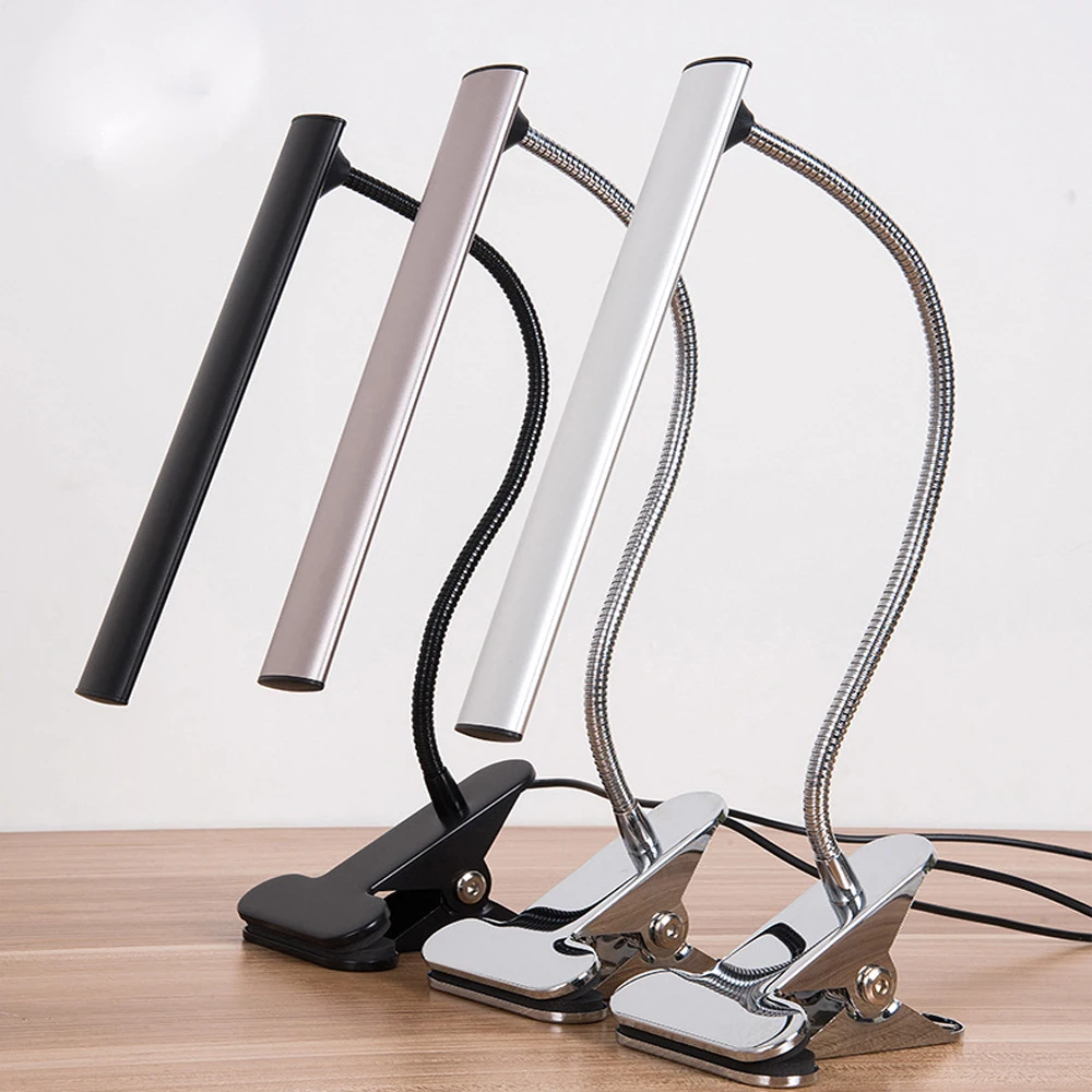 

Светодиодный usb-прищепка, трехцветная бесступенчатая приглушенная настольная лампа для защиты глаз, прикроватная мини-Настольная лампа для студенческого общежития