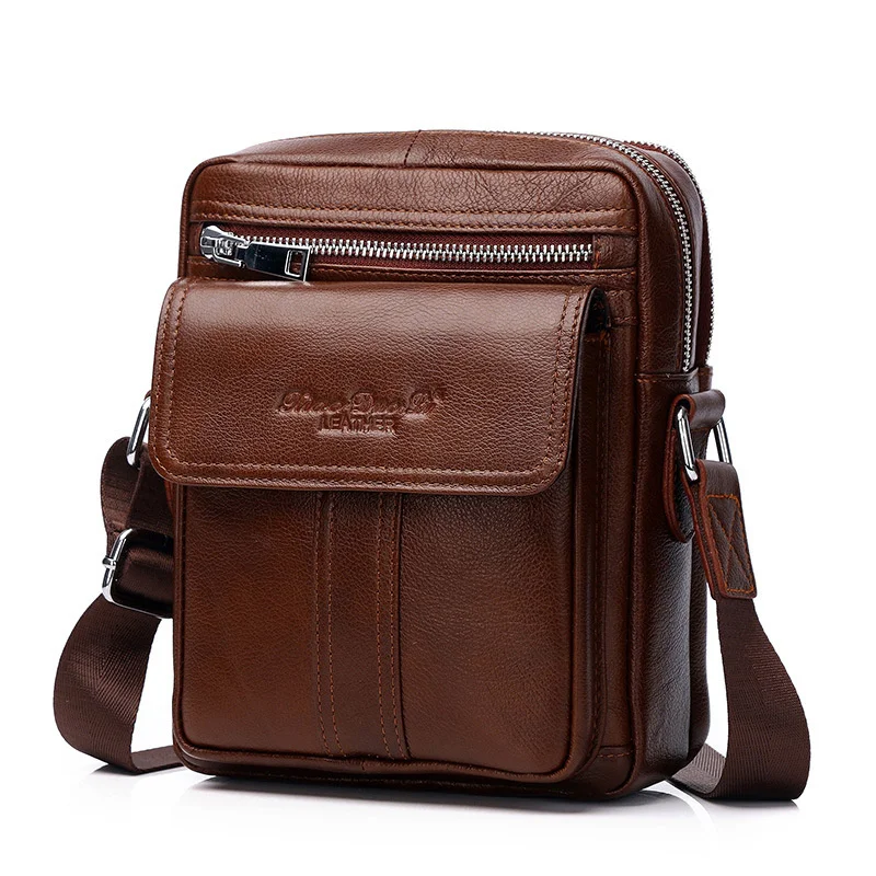 

Men's leather messenger bag, leather top layer, large capacity messenger bag, shoulder bag, Korean fashion messenger bag, men's