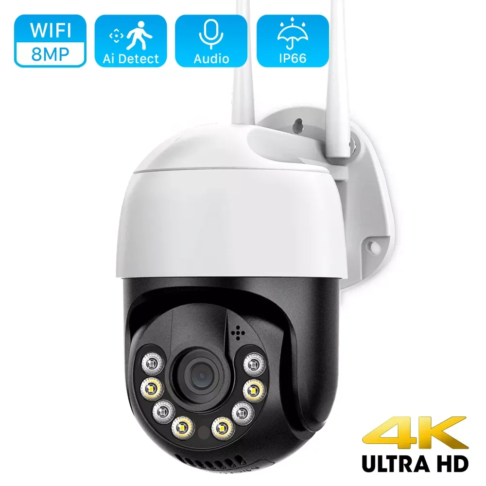 

IP-Камера уличная с датчиком присутствия, 8 Мп, 4K, Wi-Fi, 1080P, 2 МП