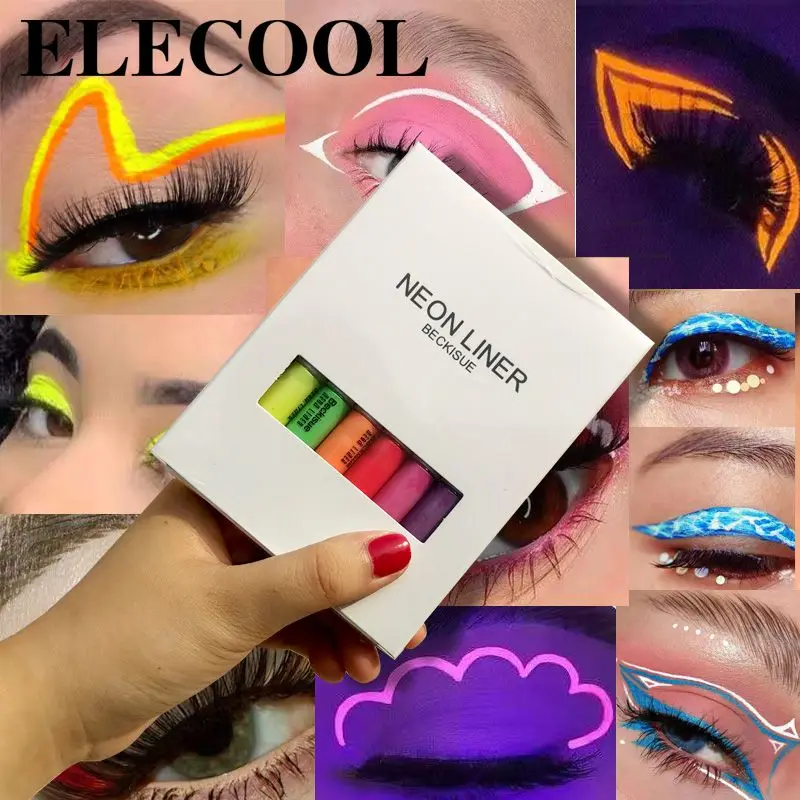 

8PCS Fluorescent Liquid Eyeliner Set Waterproof Sweat-proof Quick-drying Rainbow Eyeliner Makeup Neon Eyeliner Cosmetics TSLM1