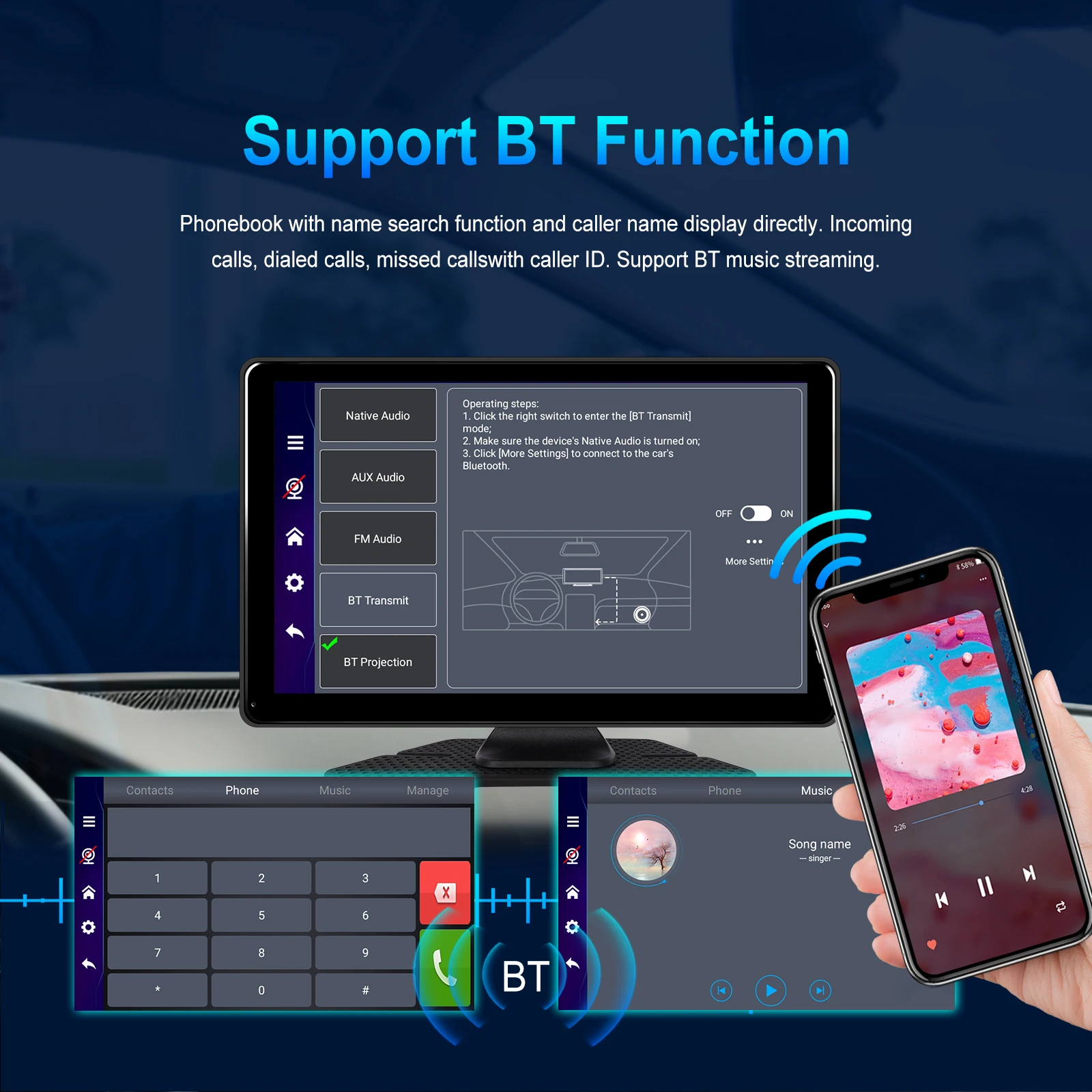 Автомагнитола Podofo универсальная 2 + 32 ГБ 9 дюймов Android