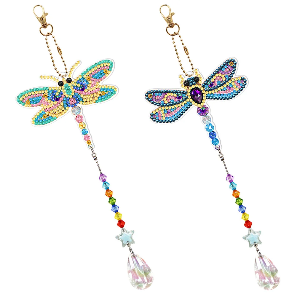 

Wind Chime Suncatcher Diamond Diy Painting Garden Drawing Decoration Dragonfly Animal Key Kit Crystal Ornament Home Pendant Bell