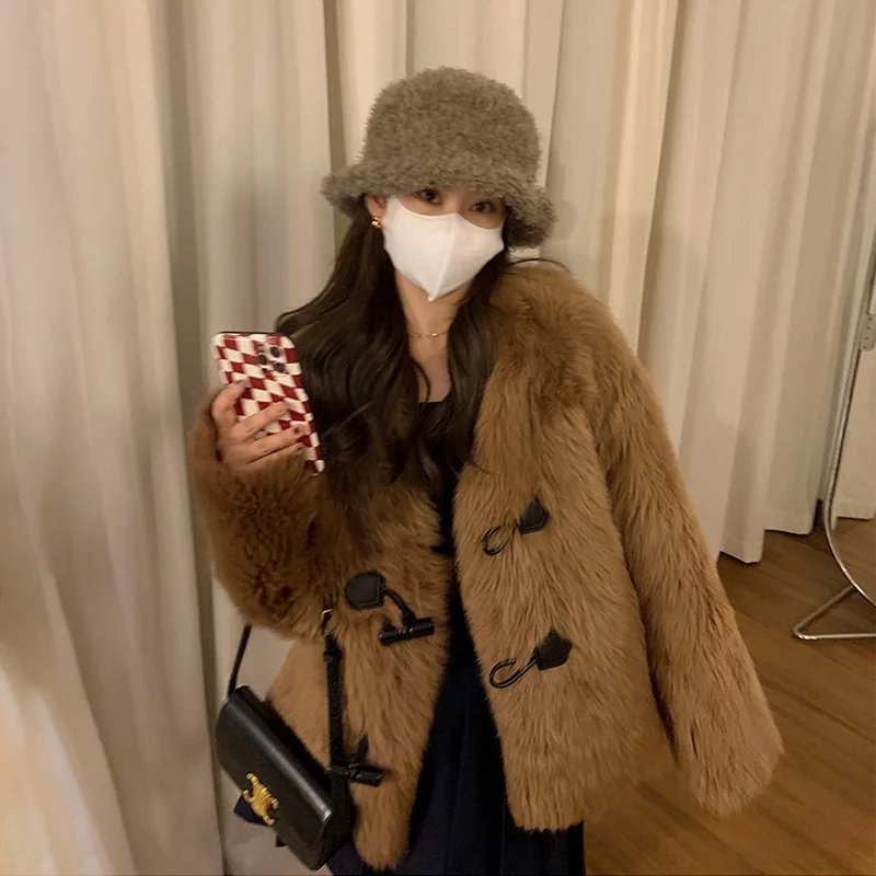 Новый Зимний мех и 2024 модный небольшой очаровательный стиль Молодежный пушистый