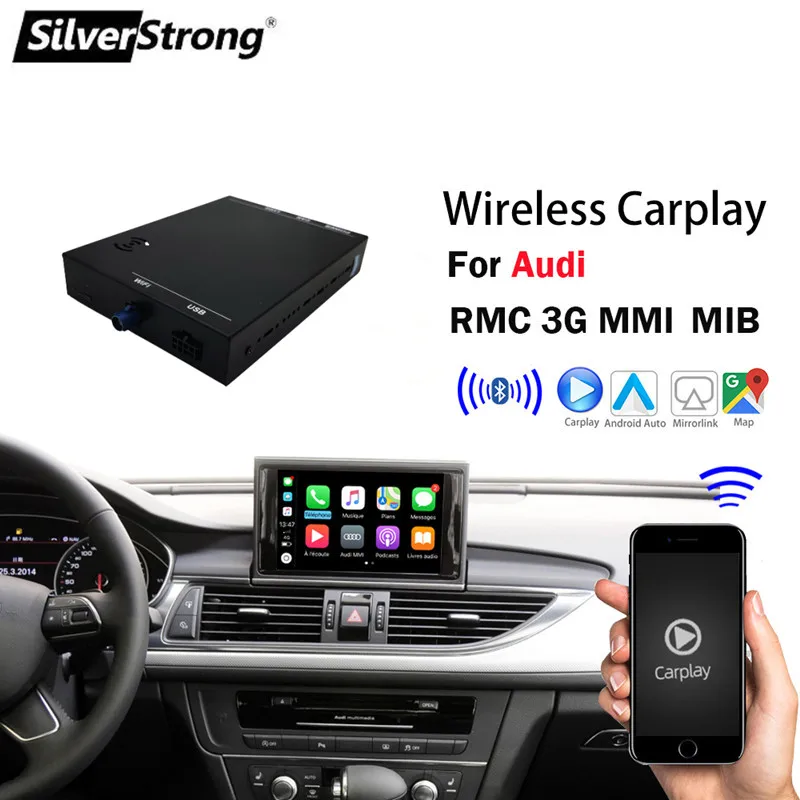 

Беспроводной автомобильный мультимедийный декодер Carplay для Audi Q5 A5 A3 A6 A7 Q3 Q7 MMI 3G 2G RMC