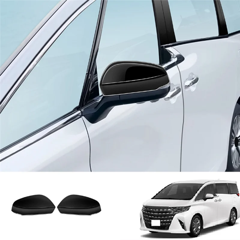Ярко-черные чехлы на боковые зеркала автомобиля крышка бокового для Alphard 40 Series 2023+