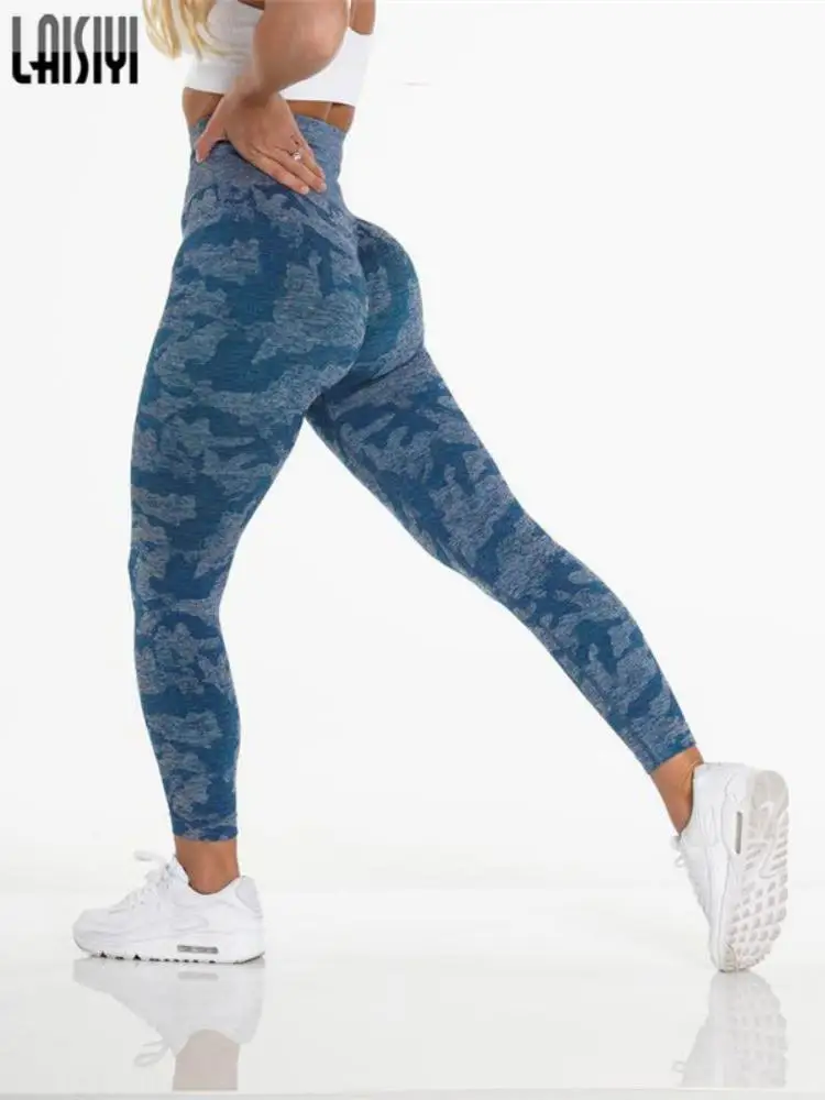 Women Seamless Leggings Elastic Workout Camouflage High Waist Tummy Control Gym Fitness Sportwear Sport Pant Booty Female