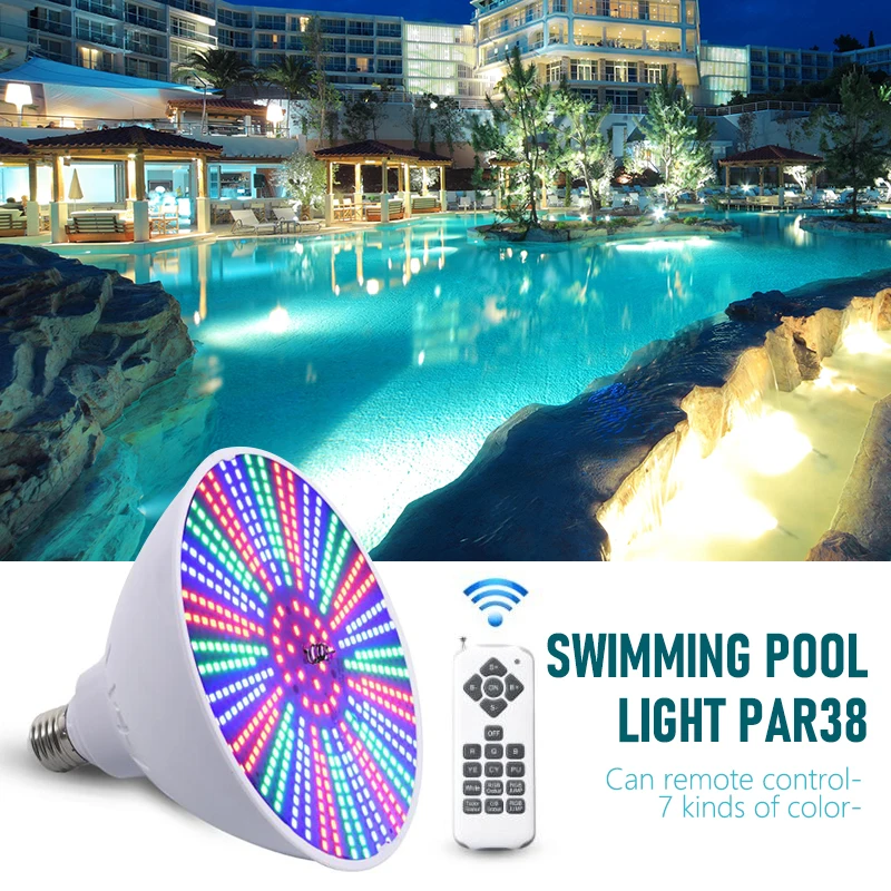 

Par38 E27 RGB LED Swimming Pool Light 25W 45W Embedded Lamp Bulb AC12V 120V IP68 Waterproof Underwater Spotlight Color Changing