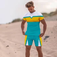 new mens summer tracksuit outfits casual stylish sweatsuit set sports jogging t shirt shorts suits fashion daily clothing