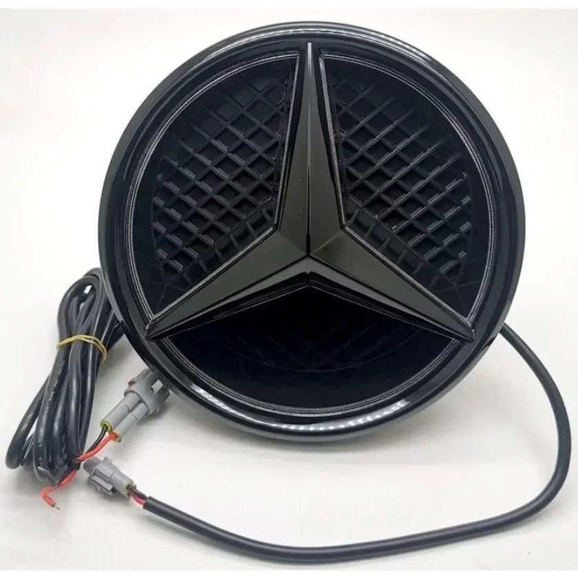 

Для Benz AMG Автомобильная передняя решетка со звездой, светодиодная подсветка логотипа, белый, синий, красный свет для Mercedes Benz W205 C E R ML GL GLA CLA