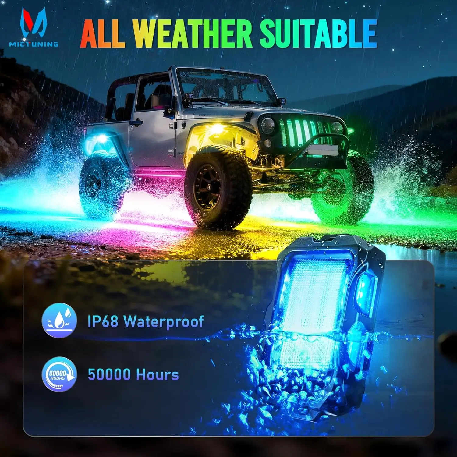 Фото Новейшие светодиодные RGB+IC светильники Q2 MAX, 4 модуля, многоцветные, с эффектом DIY, неоновый комплект для подсветки днища, управление через приложение (блок управления не входит в комплект) №5