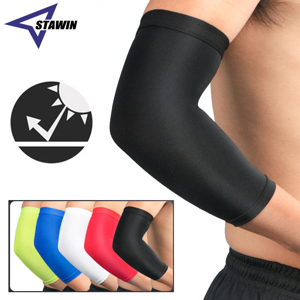 

1 PC Breathable Arm Support Sleeve Sun UV Protection Basketball Running Fitness Armguards Sports Compress Elbow Pads Men & Women