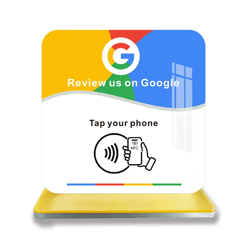Французская Германия английская вывеска Google Review со сканированием NFC акриловые