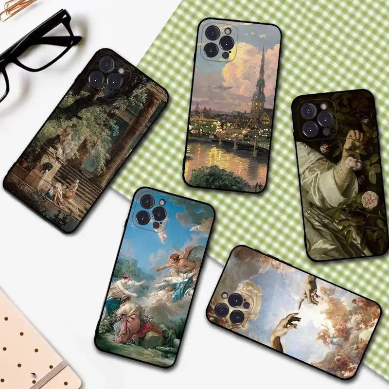 

Renaissance Art Painting Phone Case For iPhone 14 13 12 Mini 11 Pro XS Max X XR SE 6 7 8 Plus Soft Silicone Cover
