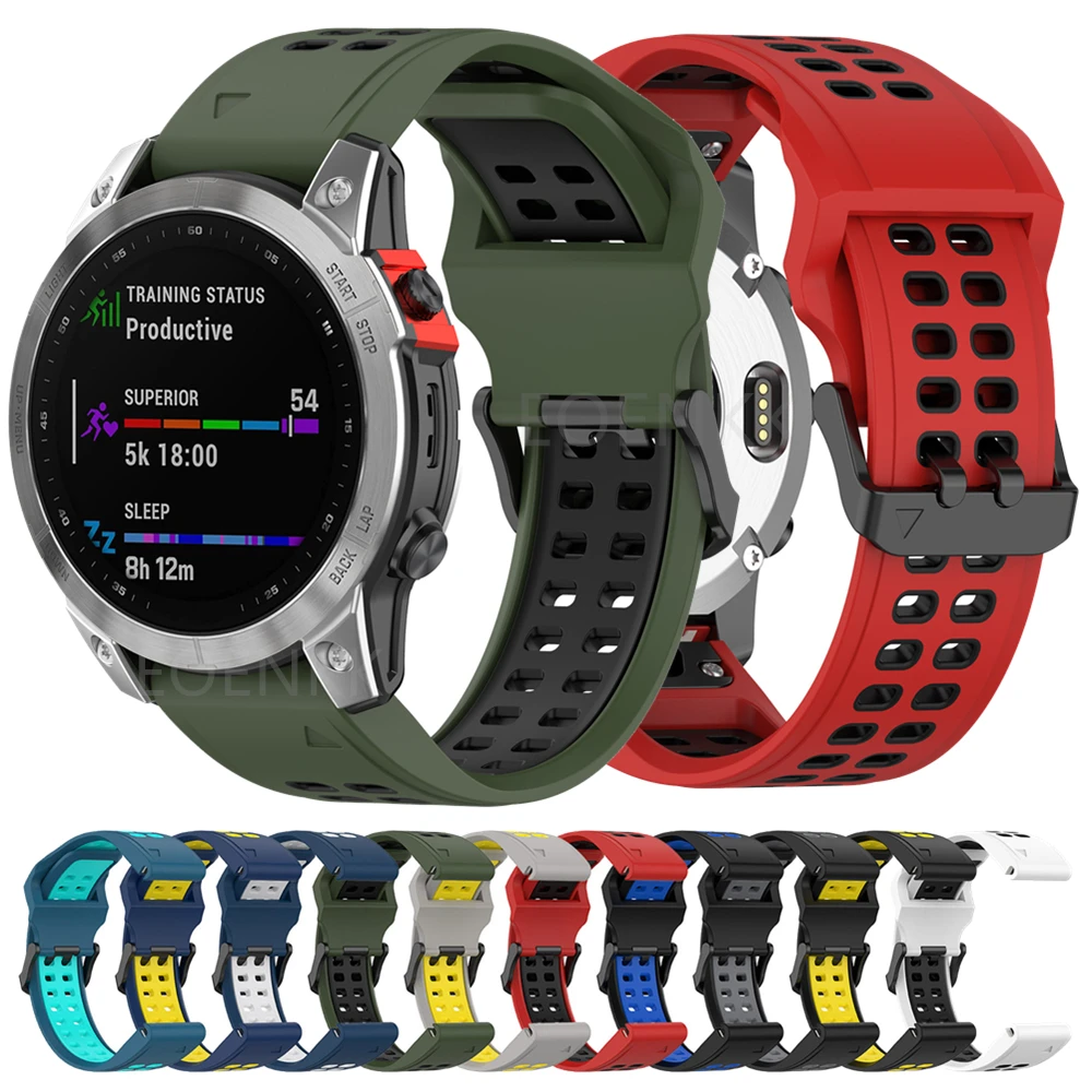 Ремешок для часов Quickfit Garmin Fenix 7s 7 7x 6s 6 6x Pro 5s 5x 5 Plus силиконовый ремешок браслета
