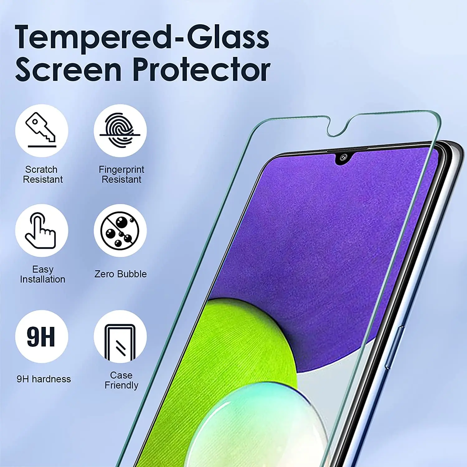 4Pcs Tempered Glass For Samsung Galaxy A54 A52S A34 A53 A14 5G S20FE A73 5G A24 4G Screen Protector Glass Film