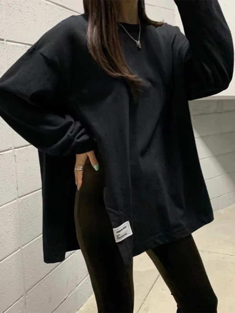 Женская свободная футболка составного кроя универсальная Повседневная с