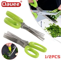 muti layers kitchen scissors stainless steel vegetable scallion cutter herb laver spices cut cooking tool kitchen accessories