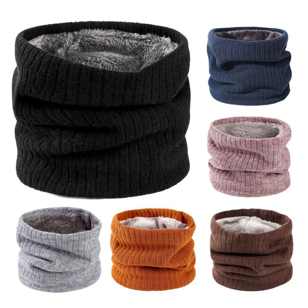 

Unisex Winter Warm Scarf Knitted Neck Warmer Wool Fur Thick Circle Loop Scarves Outdoor Windproof Scarf Shawl Neckerchief