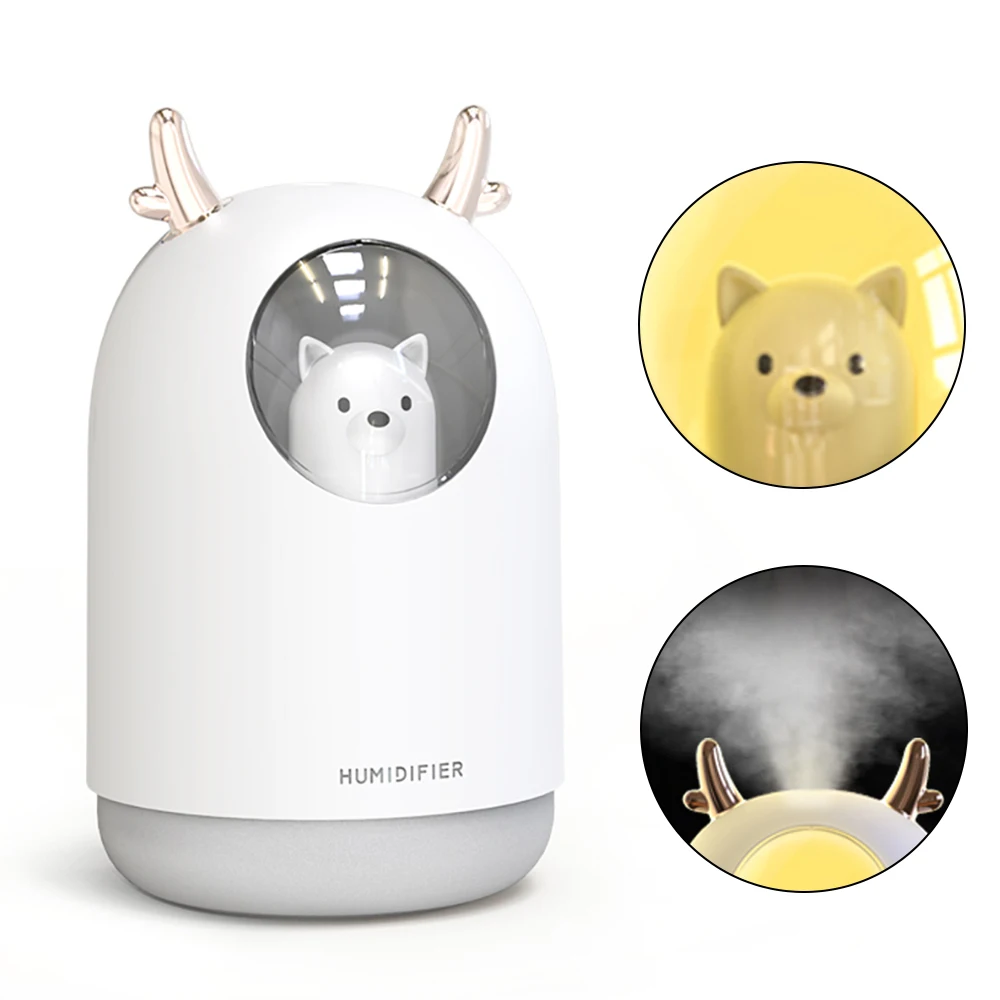 

Освежитель воздуха, 300 мл, светодиодный светильник ночного настроения с милым медведем, USB-очиститель воздуха, ароматическое эфирное масло