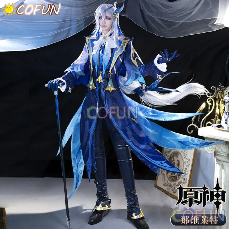 COFUN Game Genshin Impact Fontaine Neuvillette Косплей Костюм Хэллоуин Наряды Анимационный Мужской
