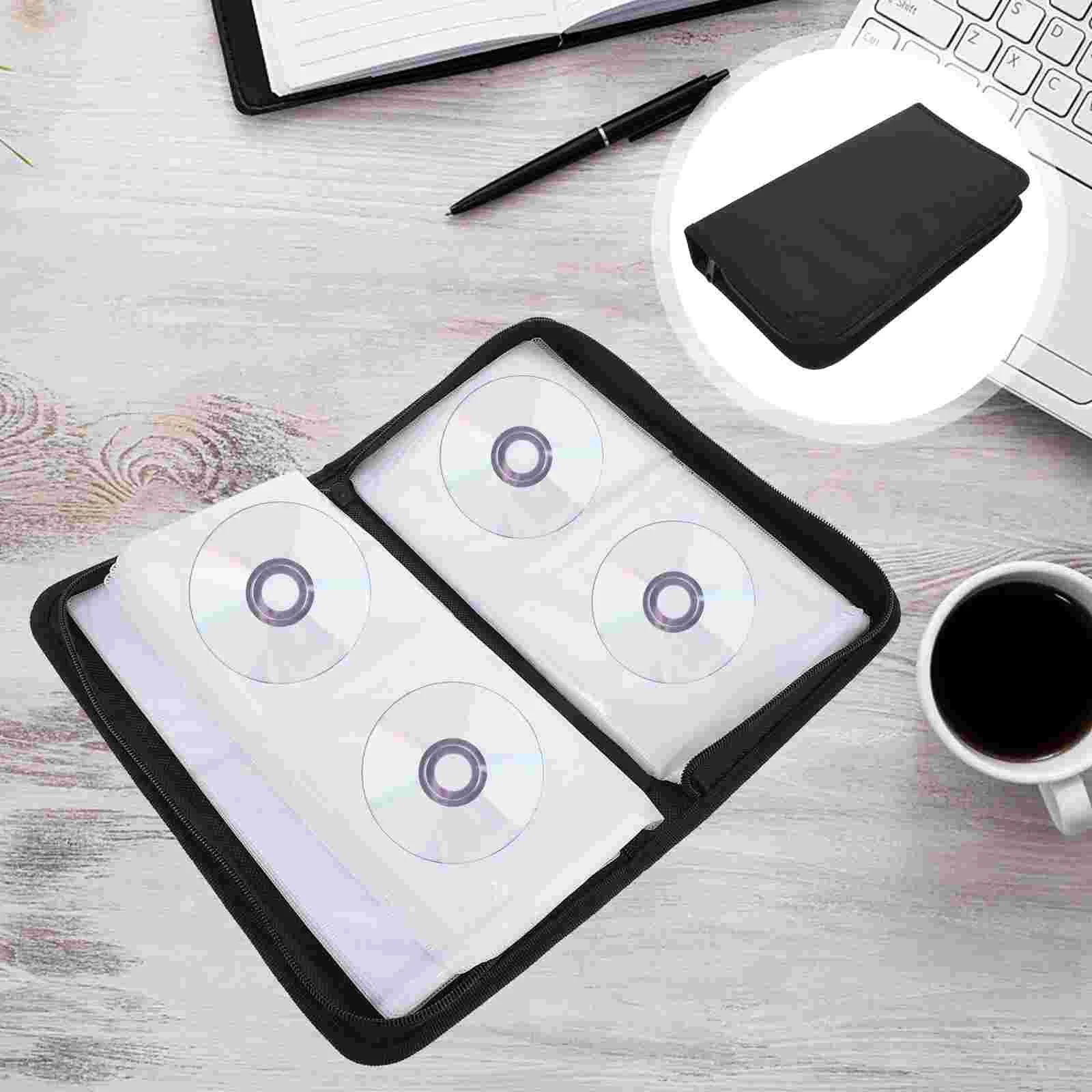 

CD Bag Holder Case Disc Wallet with Zip Zipper Storage Large Capacity DVD Pouch