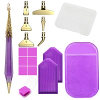 5d resin diamond painting pen metal replacement pen heads diamond painting wax glue clay rhinestone tray accessoires tool set