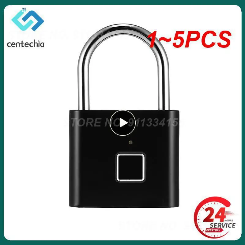 

1~5PCS Keyless USB Charging Door Lock Fingerprint Smart Padlock Quickly Unlock Zinc Alloy Metal Self-imaging Chip 10