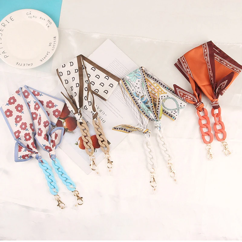 

1Pc Nylon Acrylic Mask Rope Windproof Rope Embossed Silk Scarf Glasses Chain Neck Belt Glasses Accessories