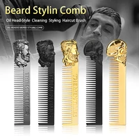 high quality cool men beard shaping template stainless steel beard comb men hair beard trim tool