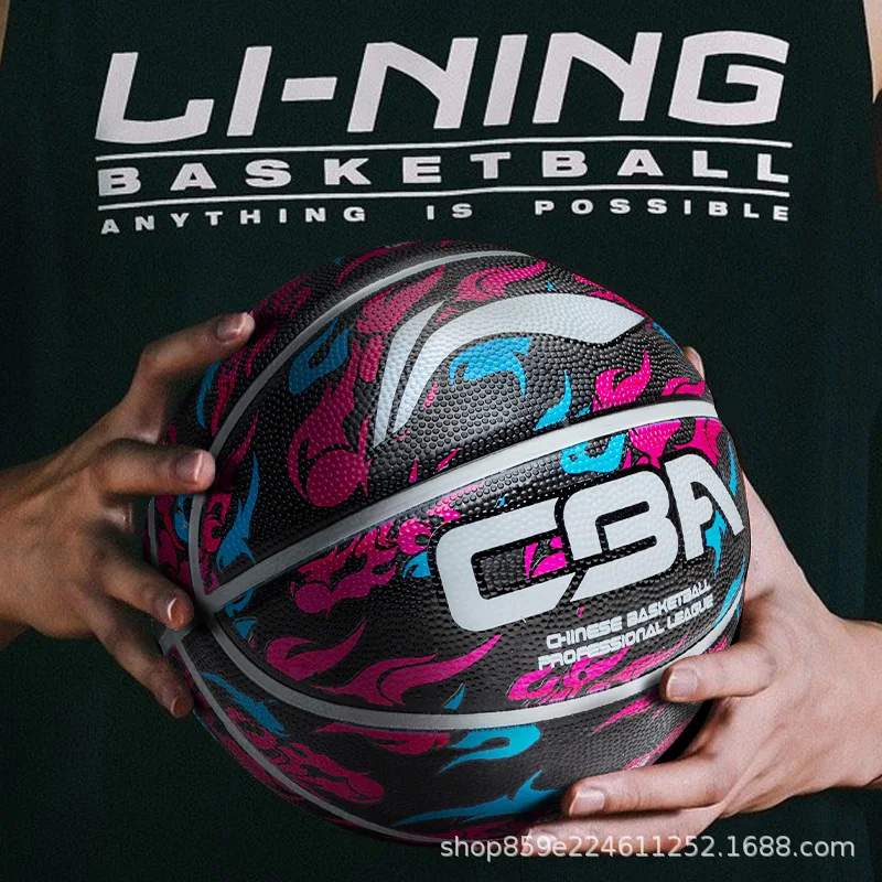 

Новинка 2023, баскетбольный мяч Li Ning из резины для взрослых № 7, мяч для тренировок и соревнований