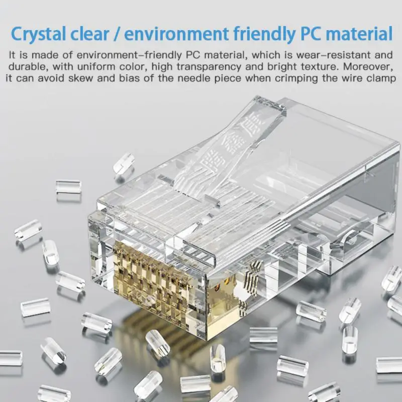 100 шт. проходные Разъемы RJ45 Cat6-EZ для обжима модульного штекера прочного или