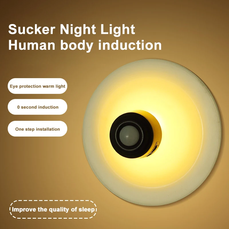 

Беспроводной светодиодный ночсветильник с датчиком движения, USB-ламсветильник для управления освещением, легкая установка, домашние прикр...