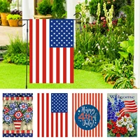 30x45cm garden flag double sided 4th of july linen national day party banner memorial day decorations america garden flags