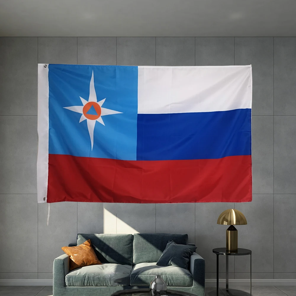 Флаг министерства иностранных дел России в чрезвычайных ситуациях, модель 3x5 футов, 90x150 см, латунные металлические отверстия, Спортивная вечеринка