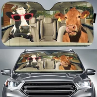 cow with sunglasses family driving car sunshade car windshield sunshade for uv sun protection car front window sunshade