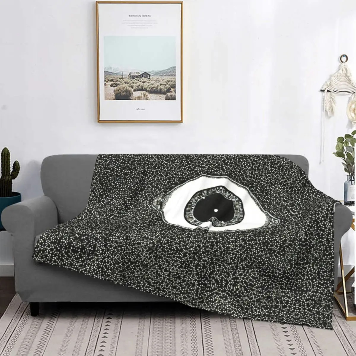 

Turkish Boho Evil Eye Amulet Blanket Warm Fleece Soft Flannel Nazar Boho Charm Throw Blankets for Bedroom Sofa Home Bedspread