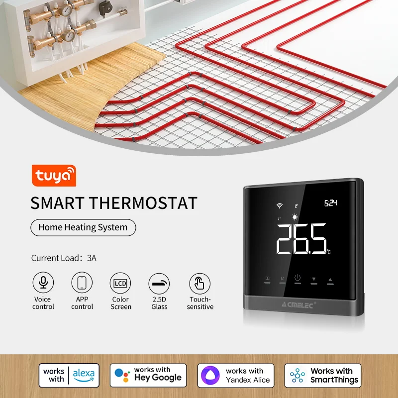 Фото Wi-Fi Zigbee 3,0 термостат для подогрева воды и пола, 16 А, 3 А №4