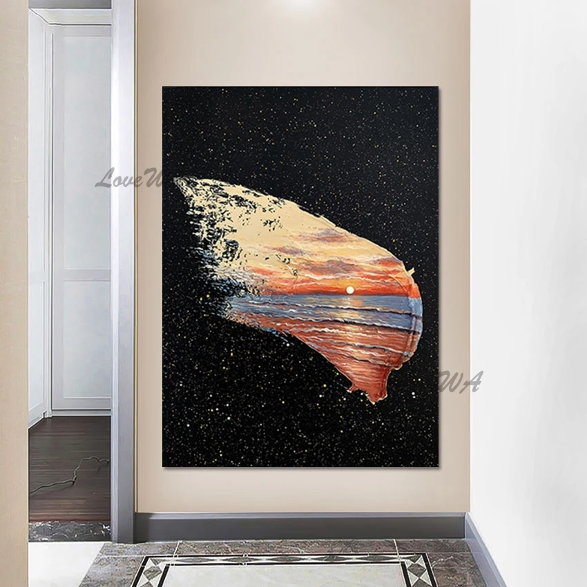 Высокое качество закат красивый пейзаж настенная живопись без рамы 3d морская