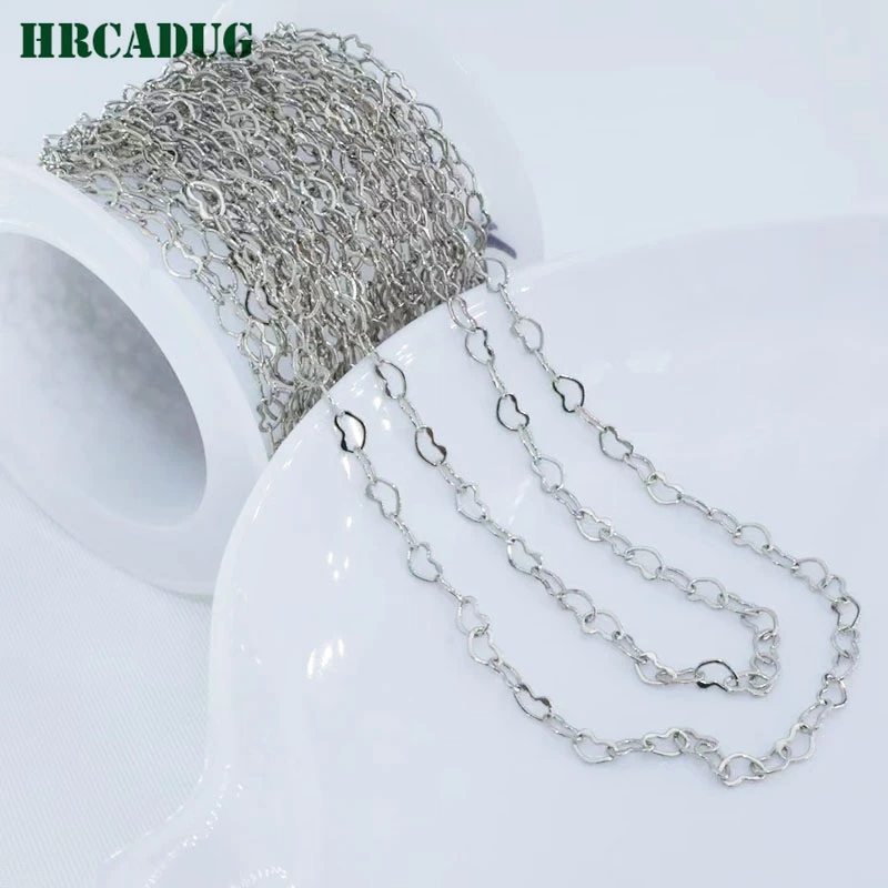 Women's Neck Chain 18K Gold Plated Metal Love Heart Clavicle Chains For DIY Female Necklace Bracelet Jewelry Making Accessories