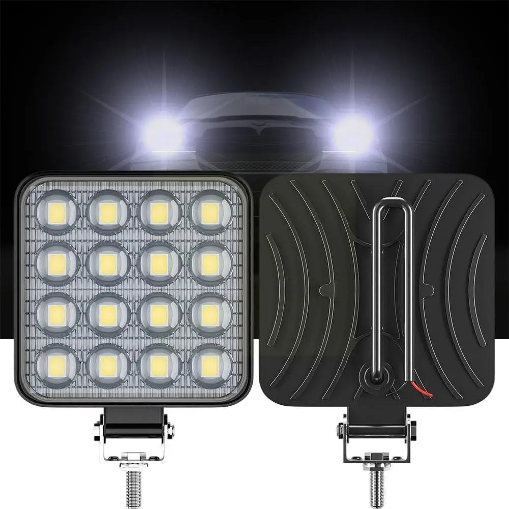

48W 16 LED Work Light 6500K-7500K 1200LM Super Bright Running Motorcycle Modified Daytime Lights Fog Car Headlamp Spotlight G4M0
