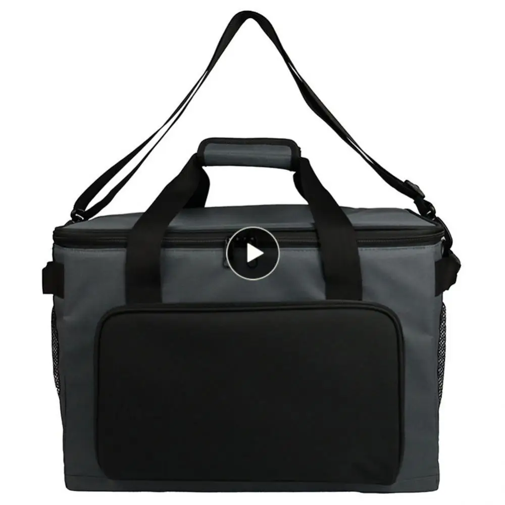 

Удобная термоизоляционная сумка с двумя ручками, прочная сумка на плечо 36 л, прозрачные сетчатые карманы, мешок для хранения пищевых продуктов и льда
